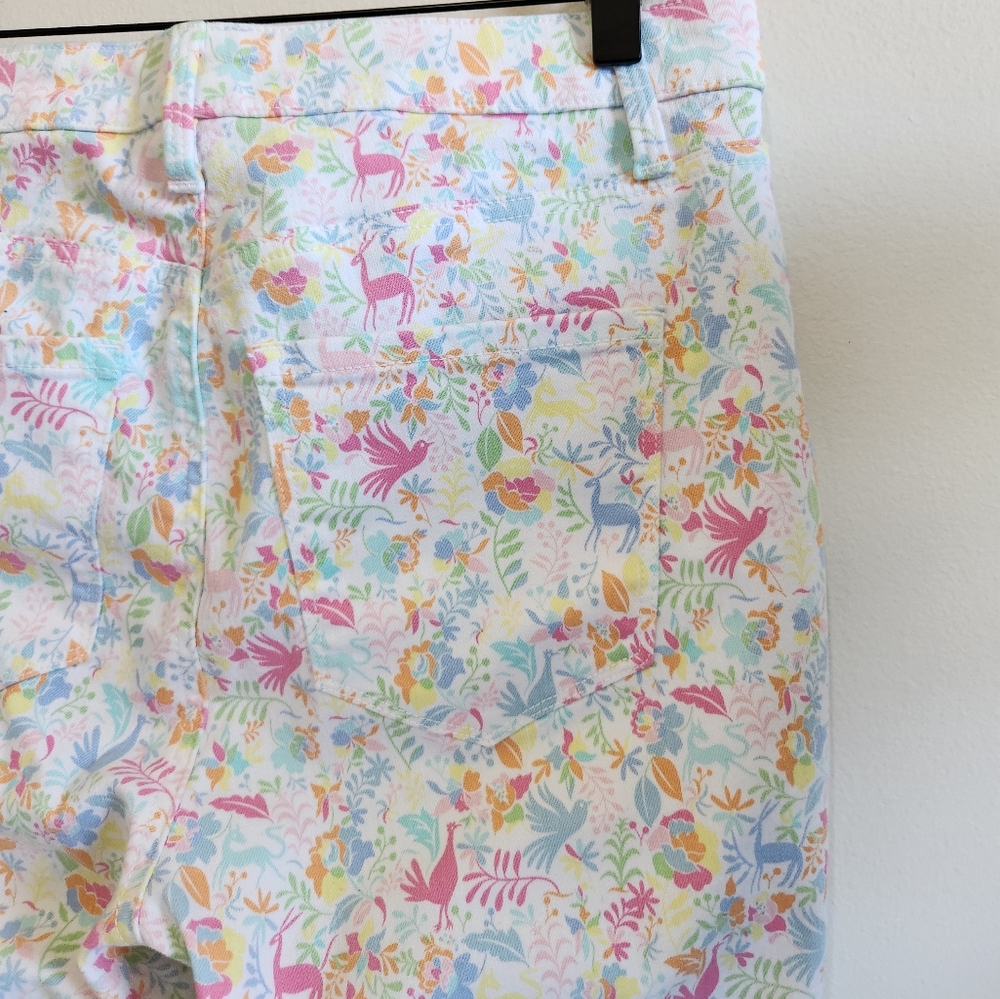 Talbots Pastel Floral & Animal Print Cropped Pants